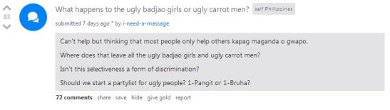 Beauty Pays. Why Attractive People are more succesful by Daniel S. Hamermesh. Reddit Question : What happens to ugly Badjao girls? Image screen-capped from Reddit. Used without permission.